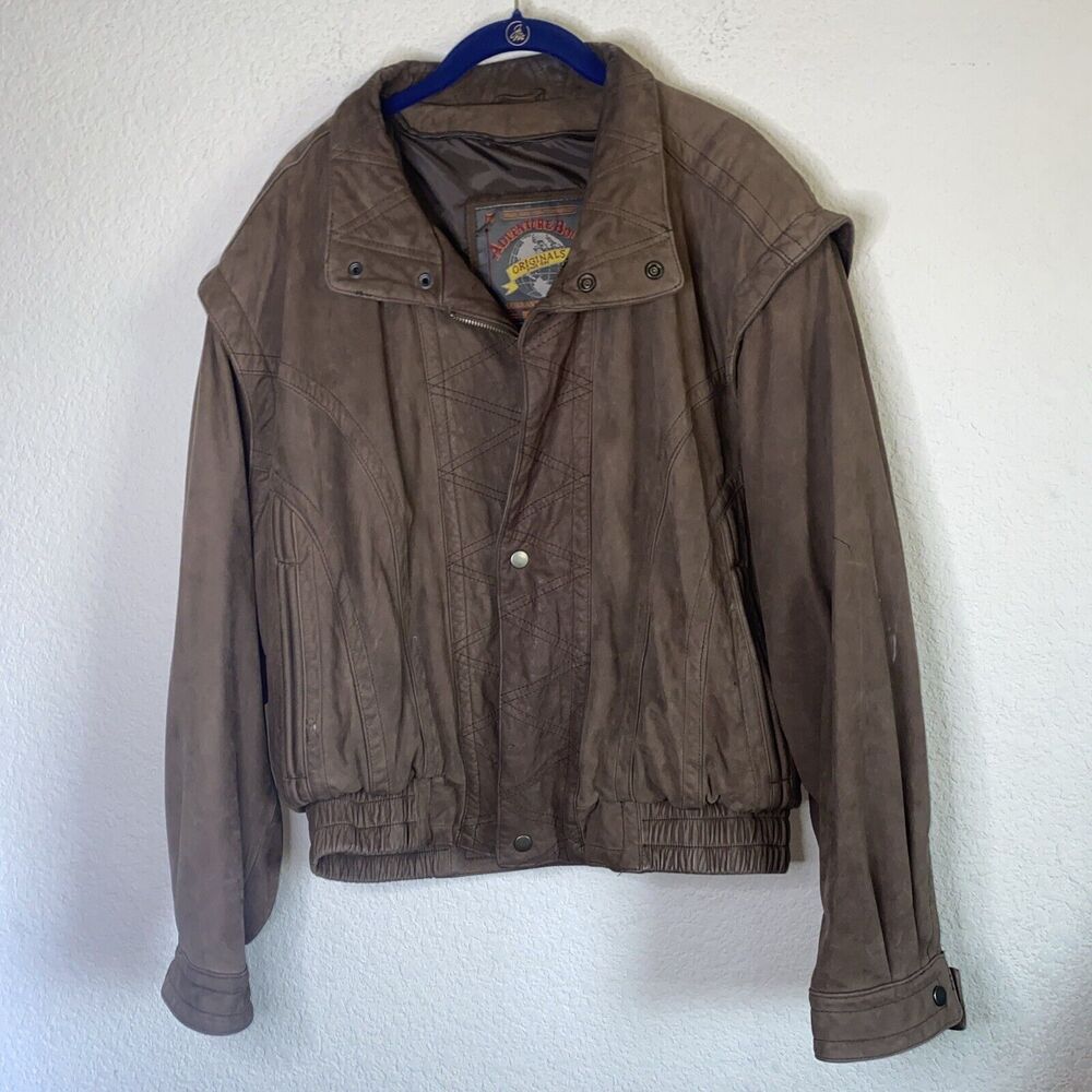 mens Vintage Wilson Leather bomber jacket Adventure Flight Aviator Top Gun M